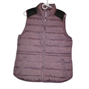 Fabletics Women's Fleece-Lined Essential Puffer Vest Sz XL Plum Cactus/Onyx